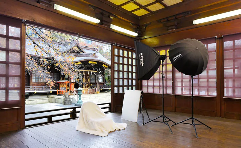 お宮参りの撮影風景