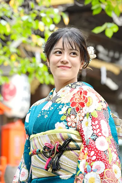 成人記念 振袖姿の記念写真