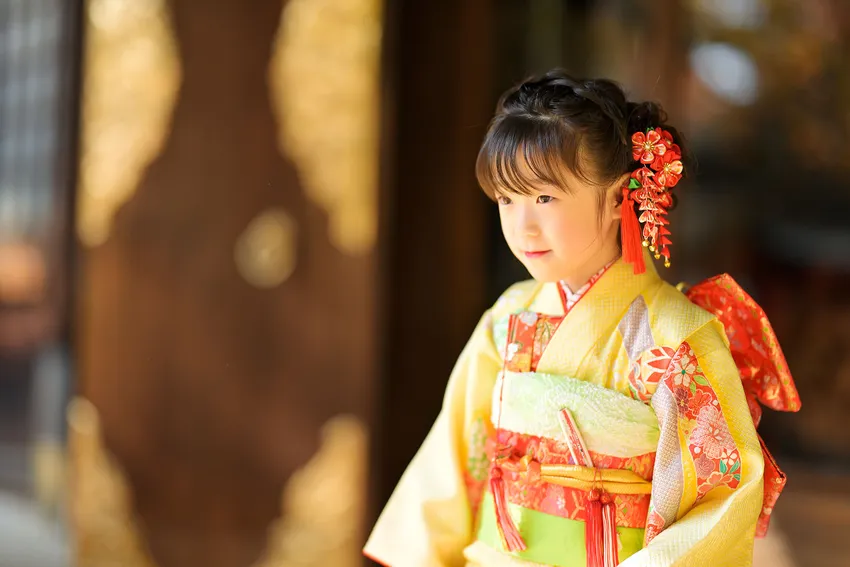 境内での家族写真